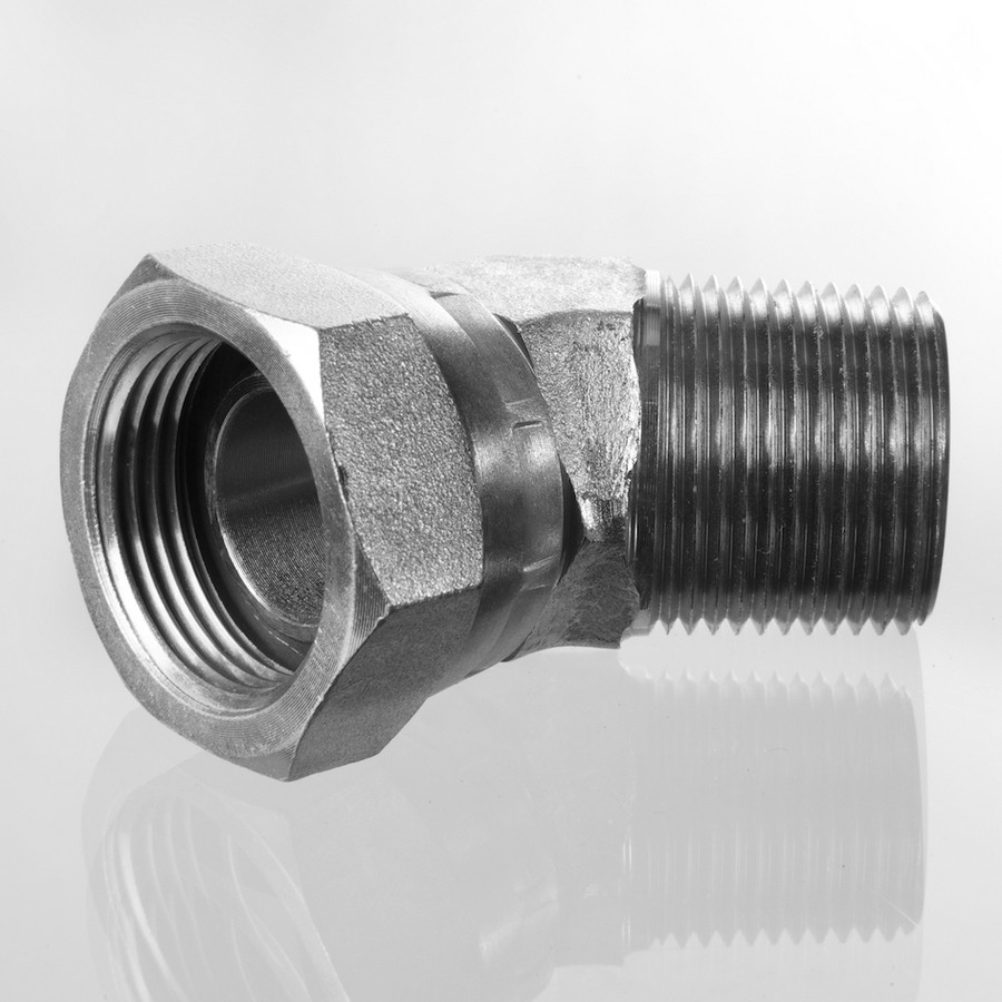 Угловой переходник 45° NPT (штуцер) — NPT (гайка)
