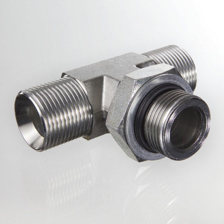 Тройник BSP60 Т-форма, два штуцера BSP60 — метрический штуцер с OR