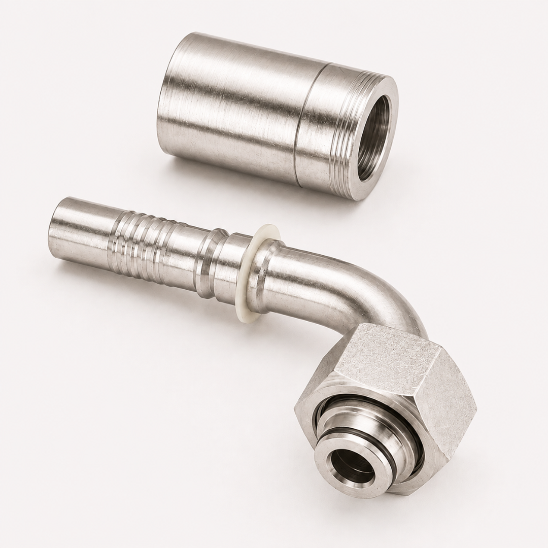Фитинг Interlock DKOL для рукавов 4SH, угол 90°