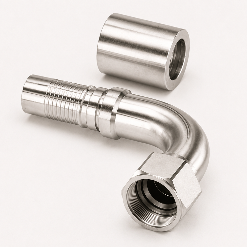 Фитинг Interlock DKOJ для рукавов 4SH, угол 90°