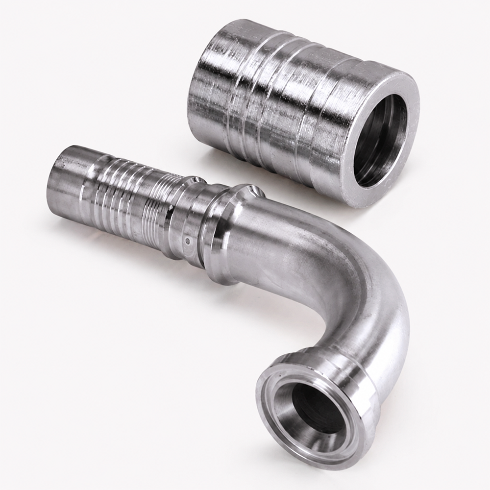 Фланцевый фитинг Interlock SFS SAE 6000 PSI для рукавов 4SH, угол 90°