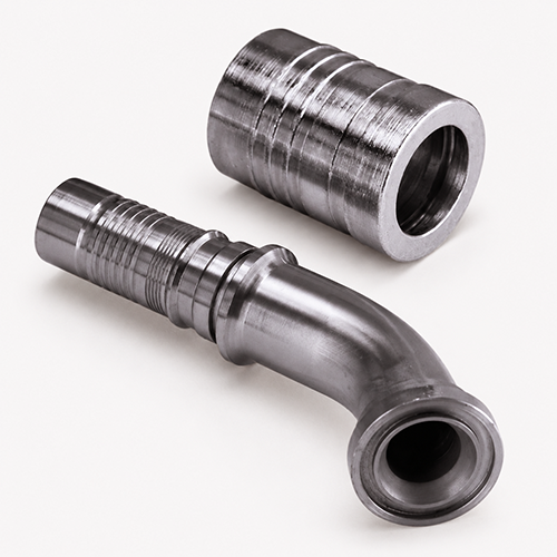 Фланцевый фитинг Interlock SFS SAE 6000 PSI для рукавов R13, угол 45°